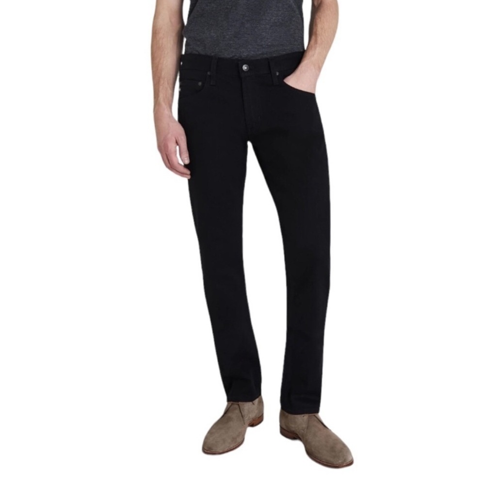 AG Adriano Goldschmied The MATCHBOX Slim Straight Black Denim Jeans Size 30x34